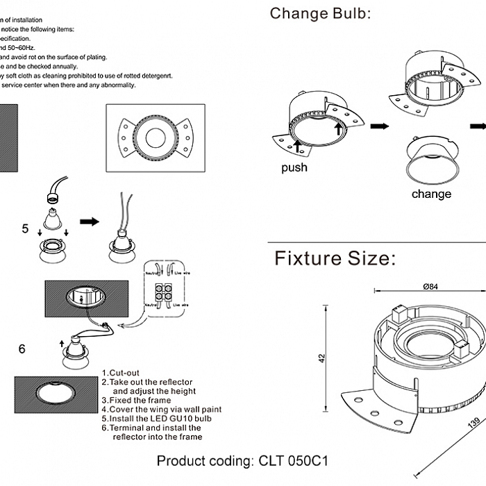 Светильник Crystal Lux CLT 050C1 WH-CH